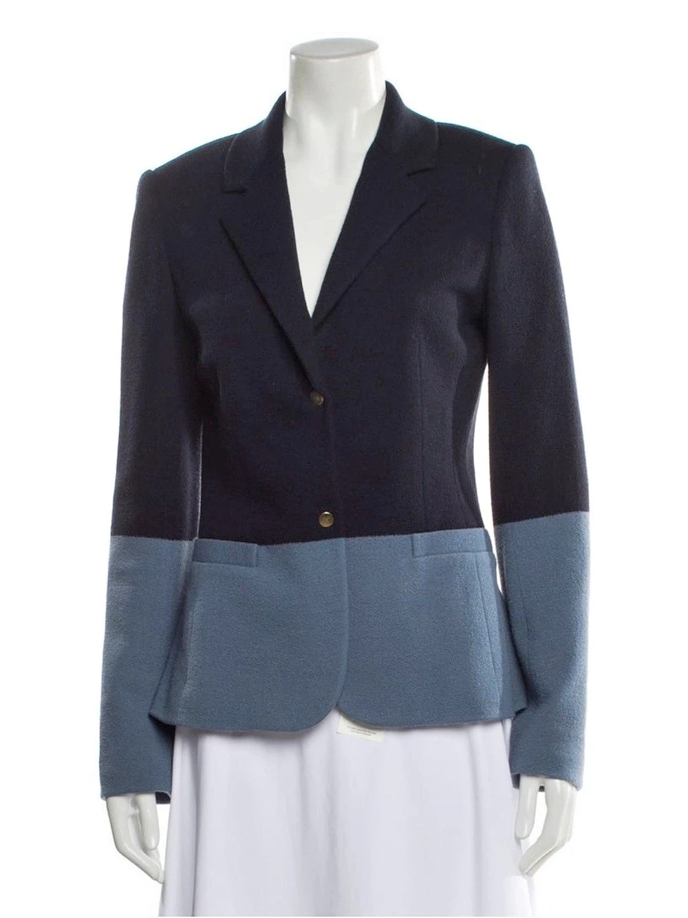 The Row Wool Colorblock Blazer Blue Black Size Small